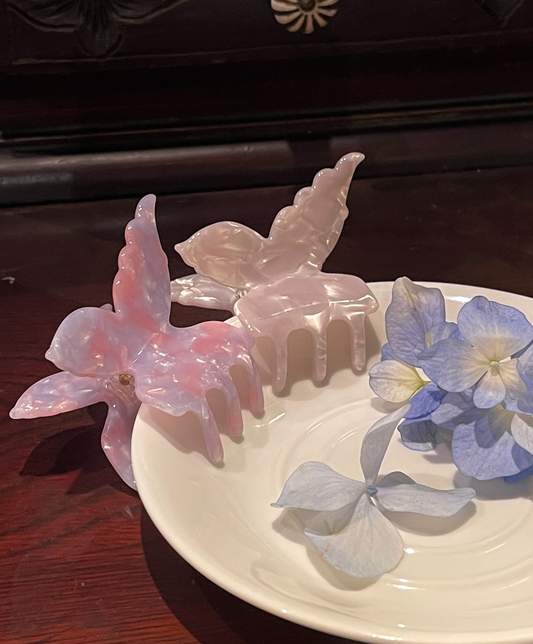 Butterfly Hair Clip In Pastel and Peach