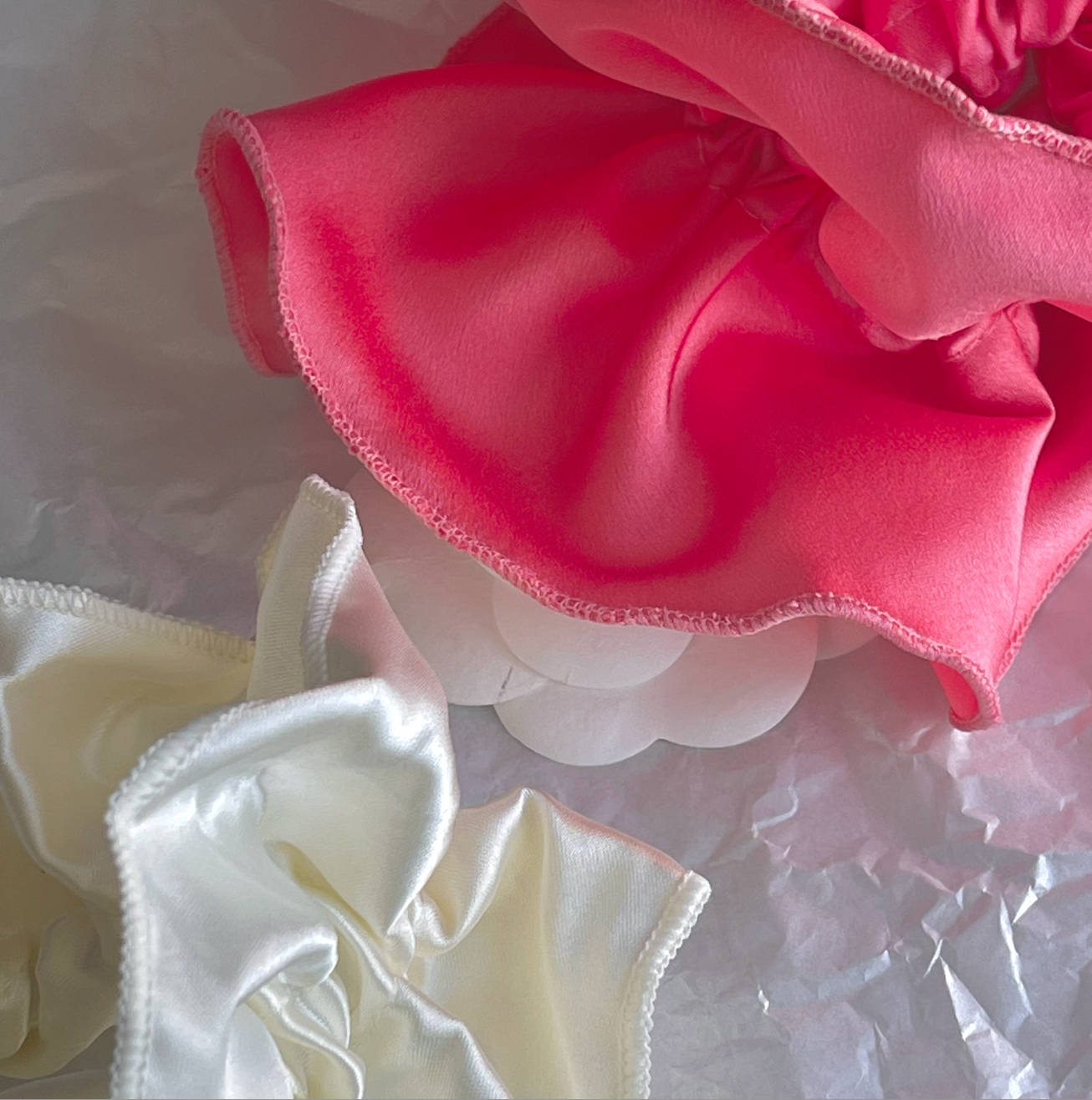 Softgirl Satin Ruffle Scrunchies