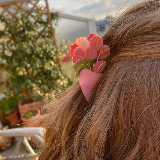 Fantasy Garden Pinky Tulip Claw Clip